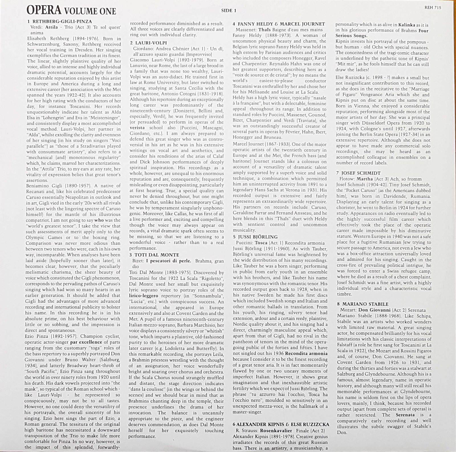 Inserts from REH 715